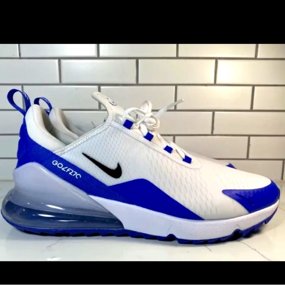 New Nike Air Max 270 Racer Blue White Waterproof Golf Shoe CK6483-106